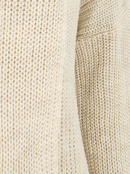 Gilet long ouvert à col rabat - Beige - 3