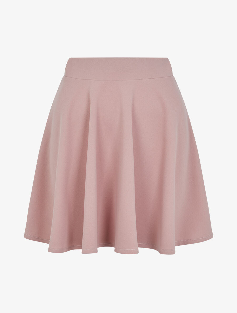 Jupe patineuse à taille haute - Rose poudré - 1