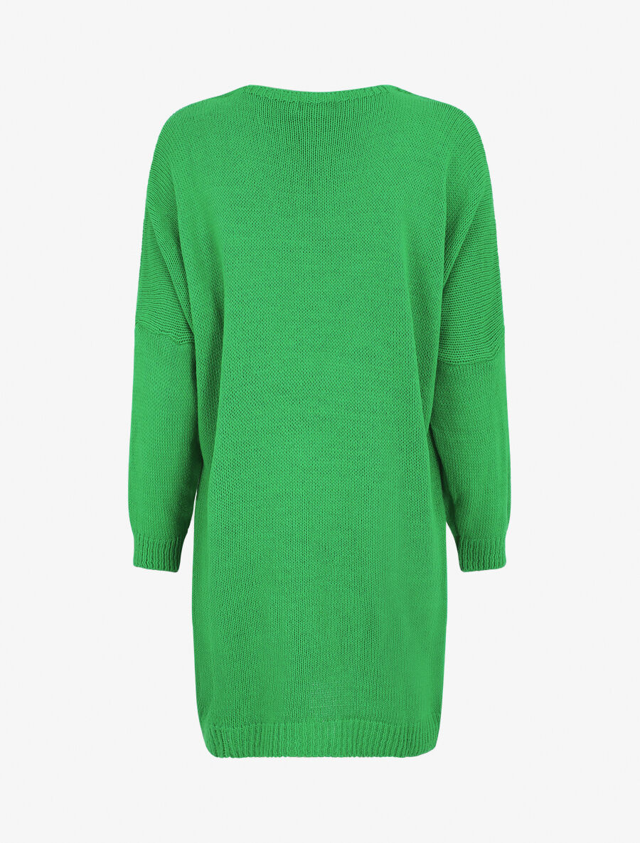 Gilet long ouvert à manches chauve-souris - Vert - 2
