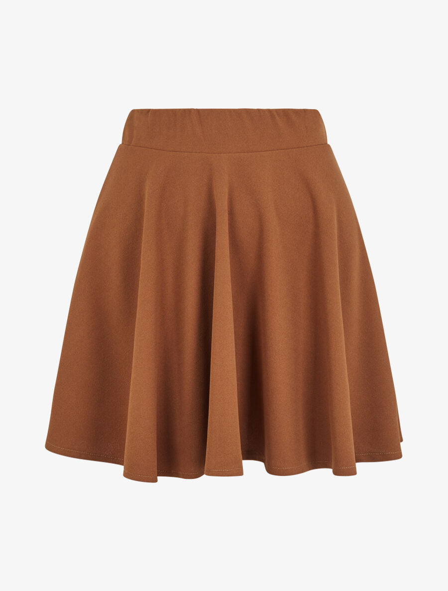Jupe patineuse à taille haute - Camel - 1