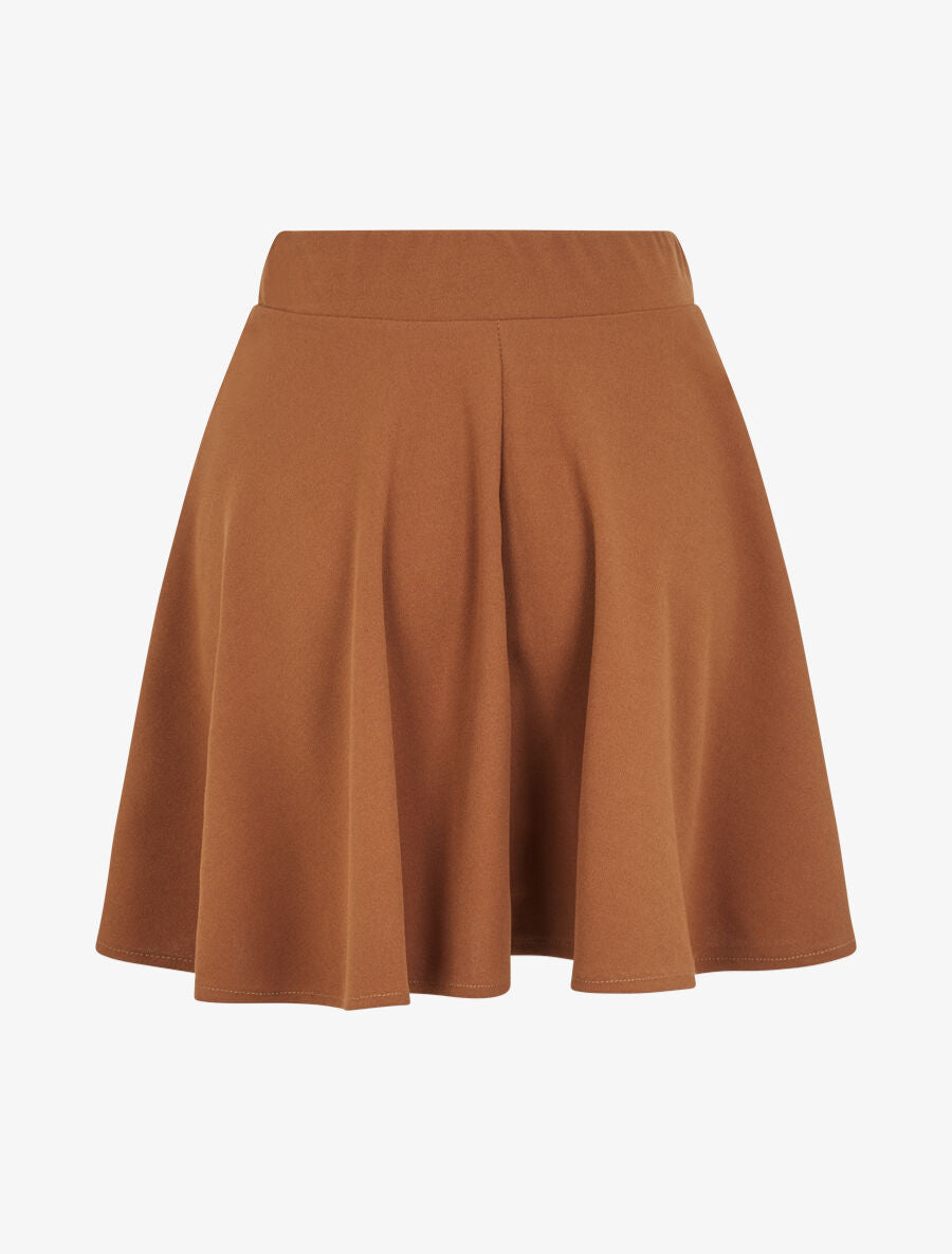 Jupe patineuse à taille haute - Camel - 2