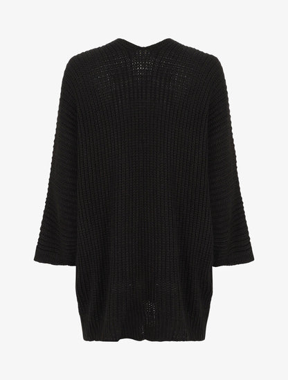 Gilet mi-long ample - Noir - 2