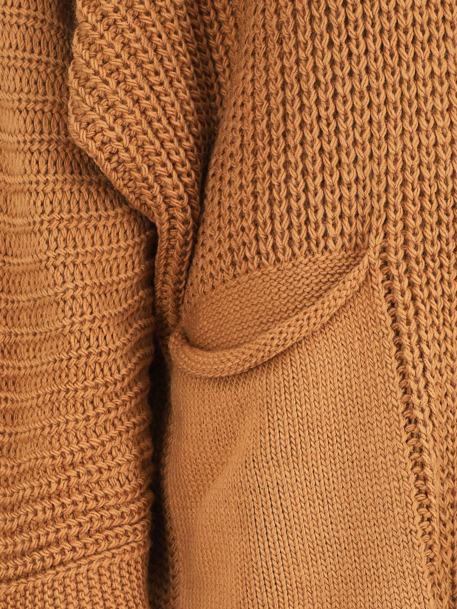 Gilet mi-long ample - Camel - 3