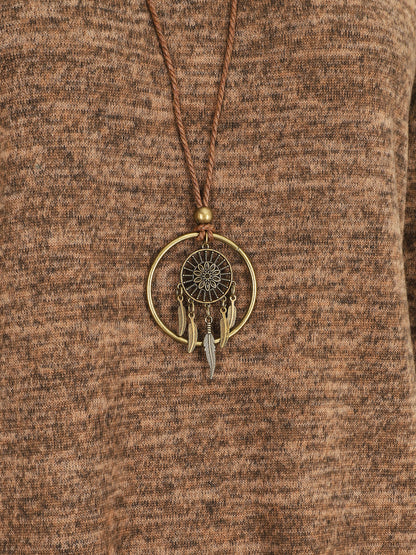 Pull à base asymétrique et manches retroussables - Camel - 3