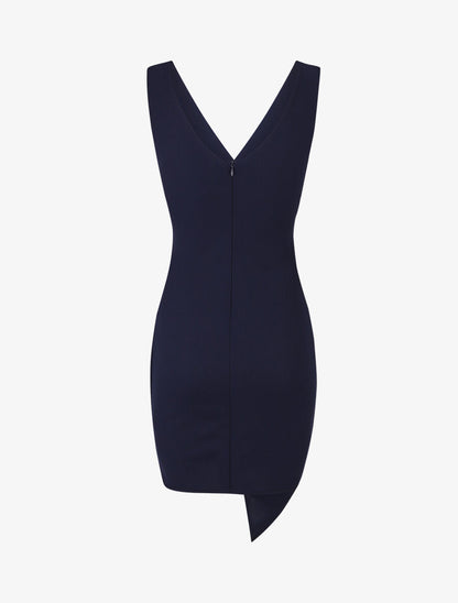 Robe fourreau cache-coeur - Marine - 3