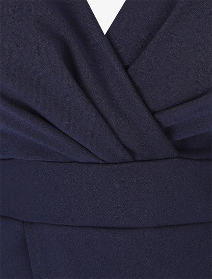 Robe fourreau cache-coeur - Marine - 4