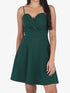 Robe patineuse courte à bretelles - Vert sapin - 1