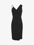 Robe ajustée portefeuille à bretelles asymétriques - Noir - 4