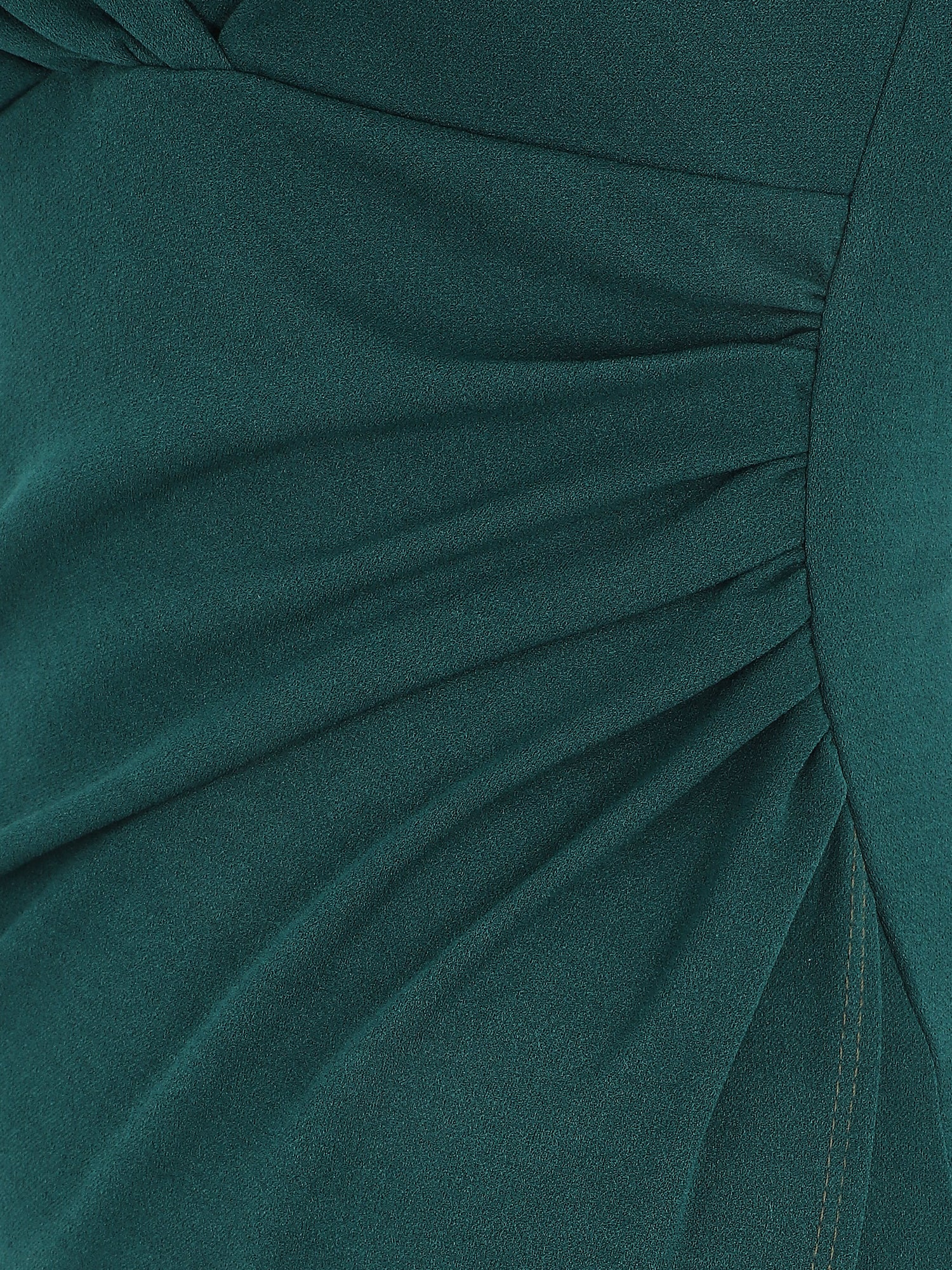Robe ajustée portefeuille à bretelles asymétriques - Vert sapin - 4