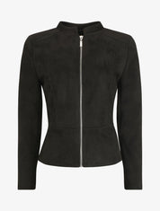 Veste zippée en suédine - Noir - 1
