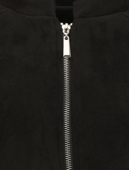 Veste zippée en suédine - Noir - 3