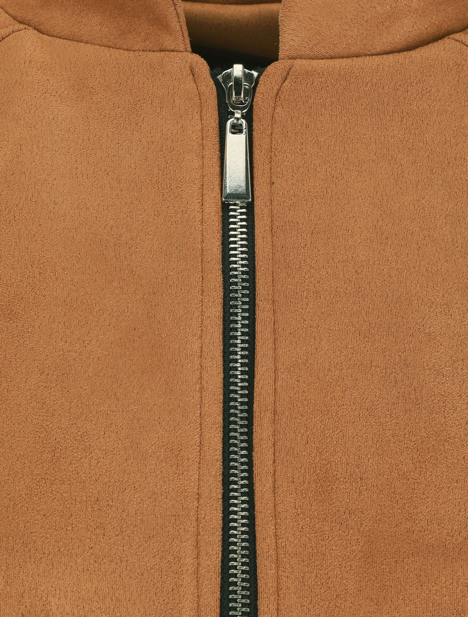 Veste zippée en suédine - Camel - 4