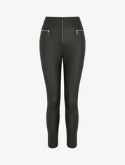Pantalon slim en simili - Noir - 1