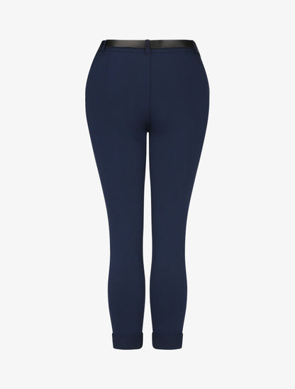 Pantalon droit à poches fantaisies - Marine - 2