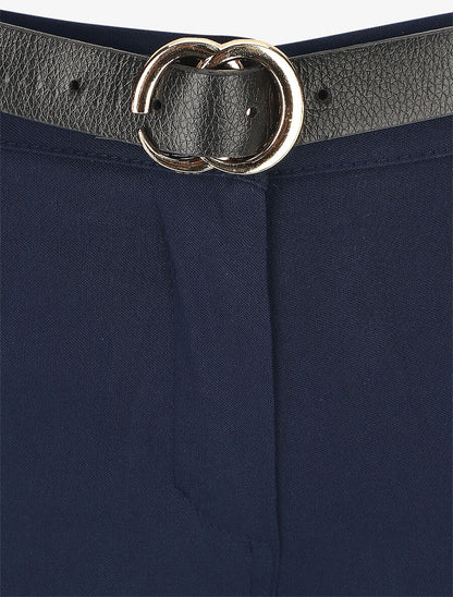 Pantalon droit à poches fantaisies - Marine - 3