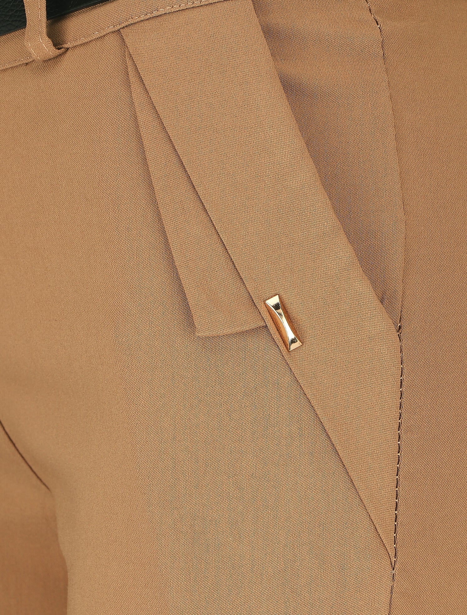 Pantalon droit à poches fantaisies - Camel - 3