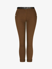 Pantalon droit à poches fantaisies - Marron - 1