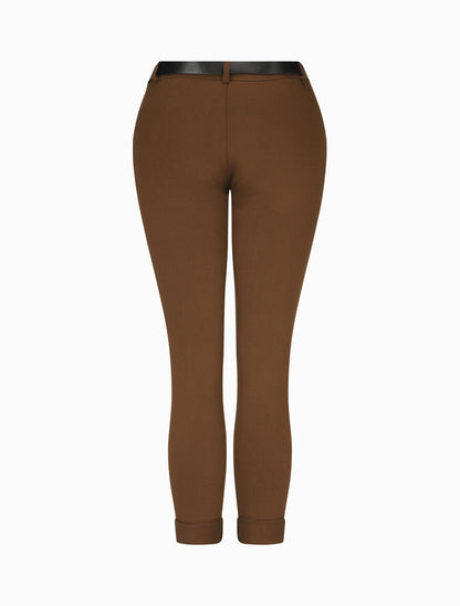 Pantalon droit à poches fantaisies - Marron - 2
