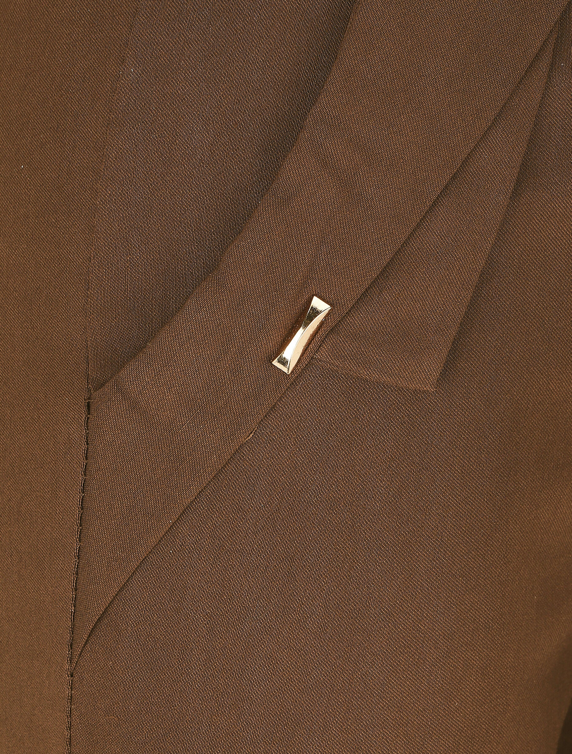 Pantalon droit à poches fantaisies - Marron - 3