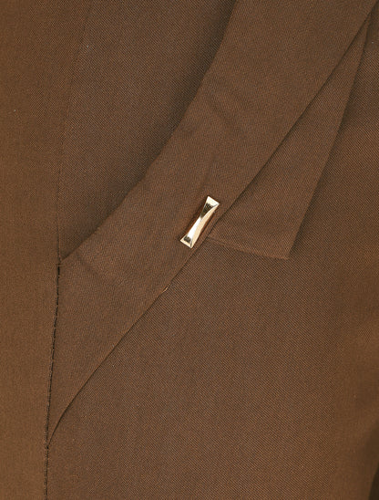 Pantalon droit à poches fantaisies - Marron - 3