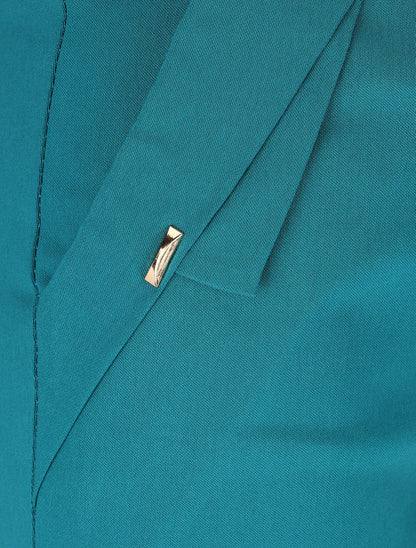 Pantalon droit à poches fantaisies - Bleu canard - 3