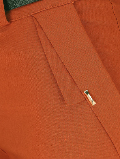 Pantalon droit à poches fantaisies - Orange - 3