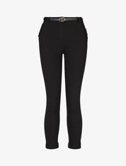 Pantalon 7/8 à revers et poches volantées - Noir - 4