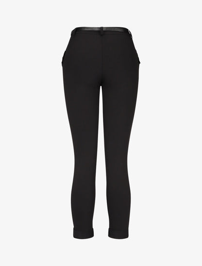Pantalon 7/8 à revers et poches volantées - Noir - 2