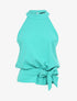 Top boule uni à liens à nouer - Turquoise - 4