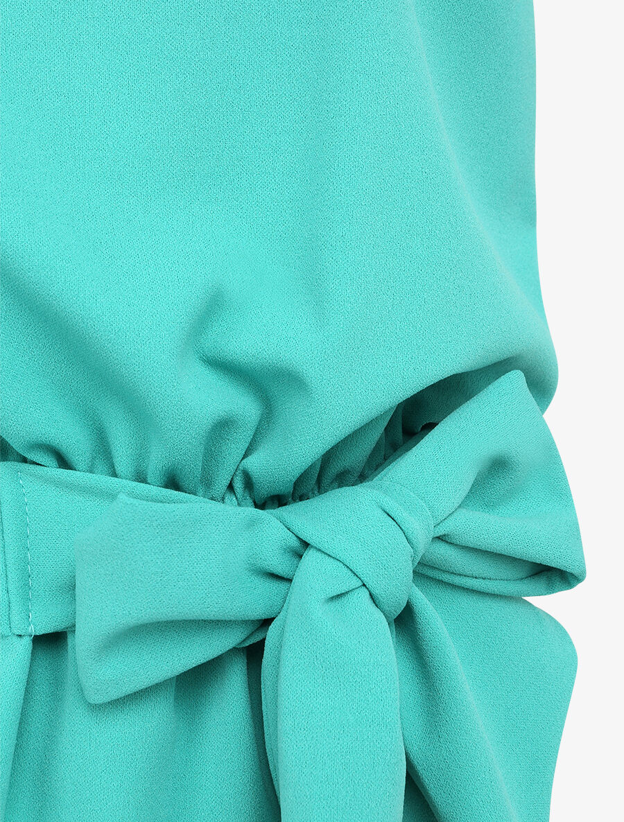 Top boule uni à liens à nouer - Turquoise - 3