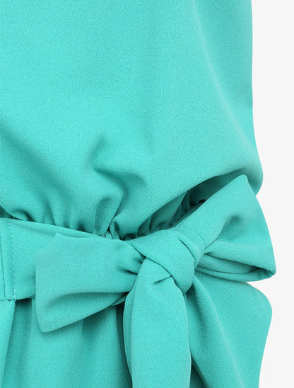 Top boule uni à liens à nouer - Turquoise - 3