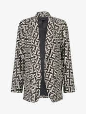 Blazer ample imprimé grec - Blanc - 5