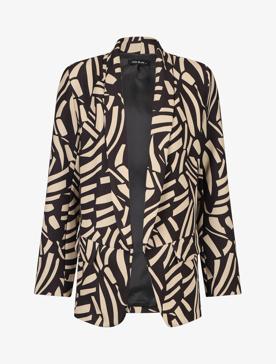 Blazer ample imprimé zèbre - Beige - 4