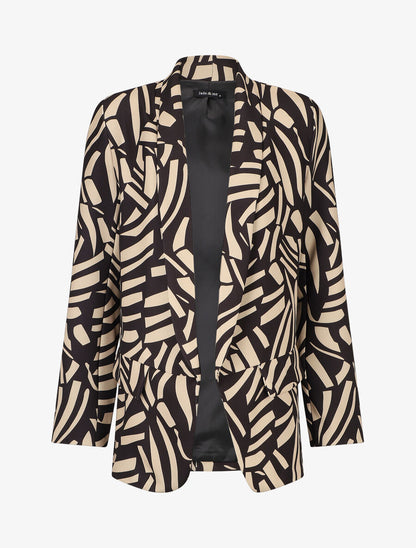 Blazer ample imprimé zèbre - Beige - 4