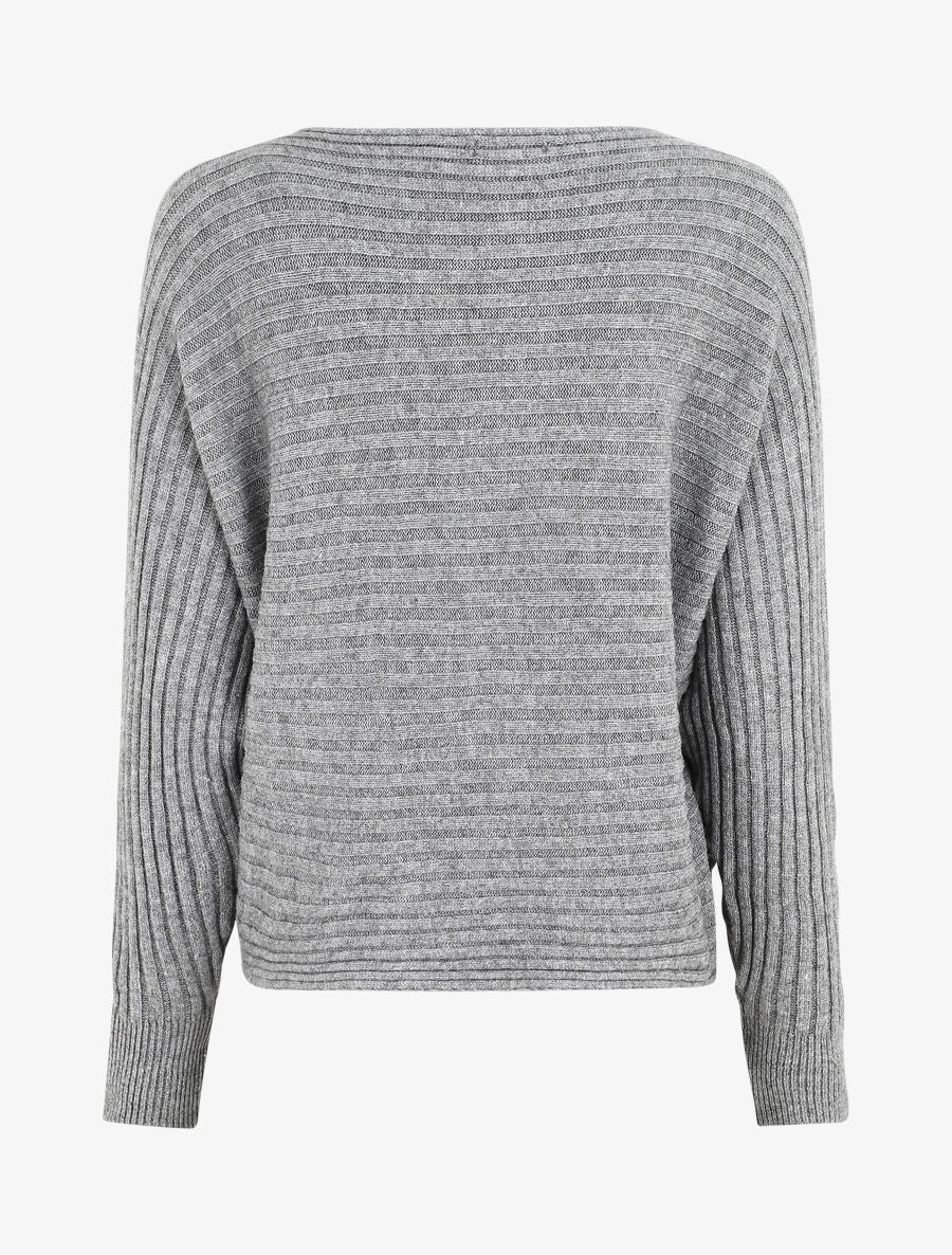 Pull uni oversize chauve-souris - Gris - 2