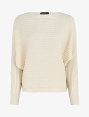Pull uni oversize chauve-souris - Écru - 5