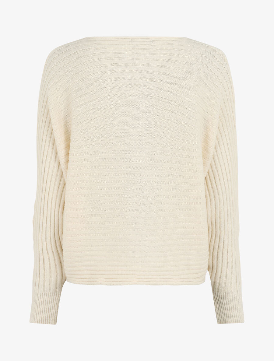Pull uni oversize chauve-souris - Écru - 2