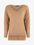 Pull ample uni col V - Camel - 1