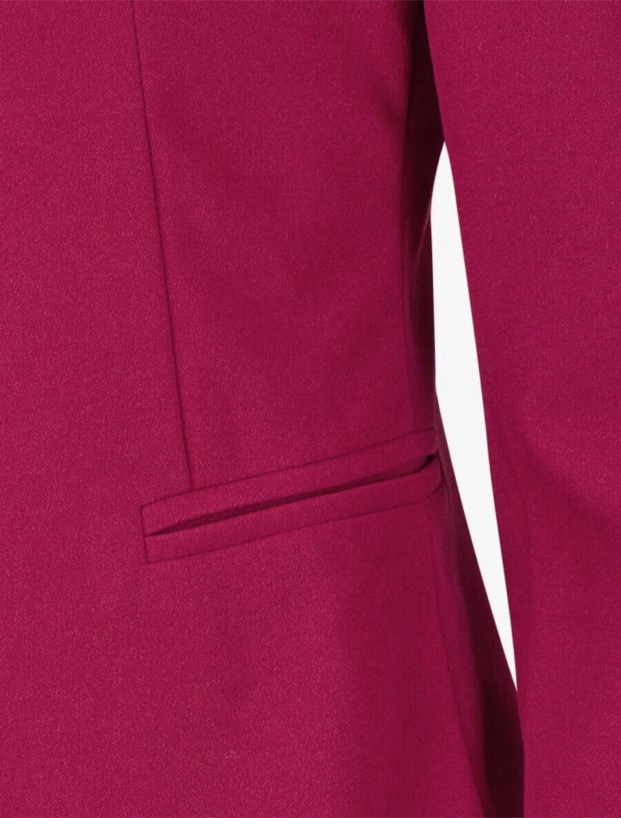 Blazer uni à revers imprimé graphique - Rouge - 3