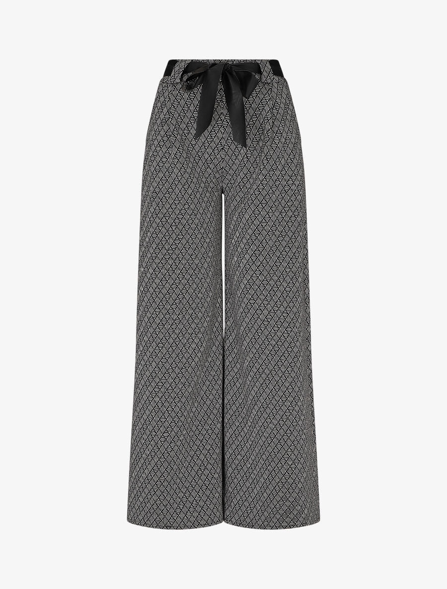 Pantalon coupe ample à imprimé graphique - Noir - 1