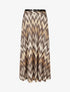 Jupe longue à imprimé zig-zag irisé - Beige - 4