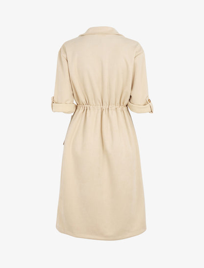 Trench oversize mi-long en suédine - Beige - 2