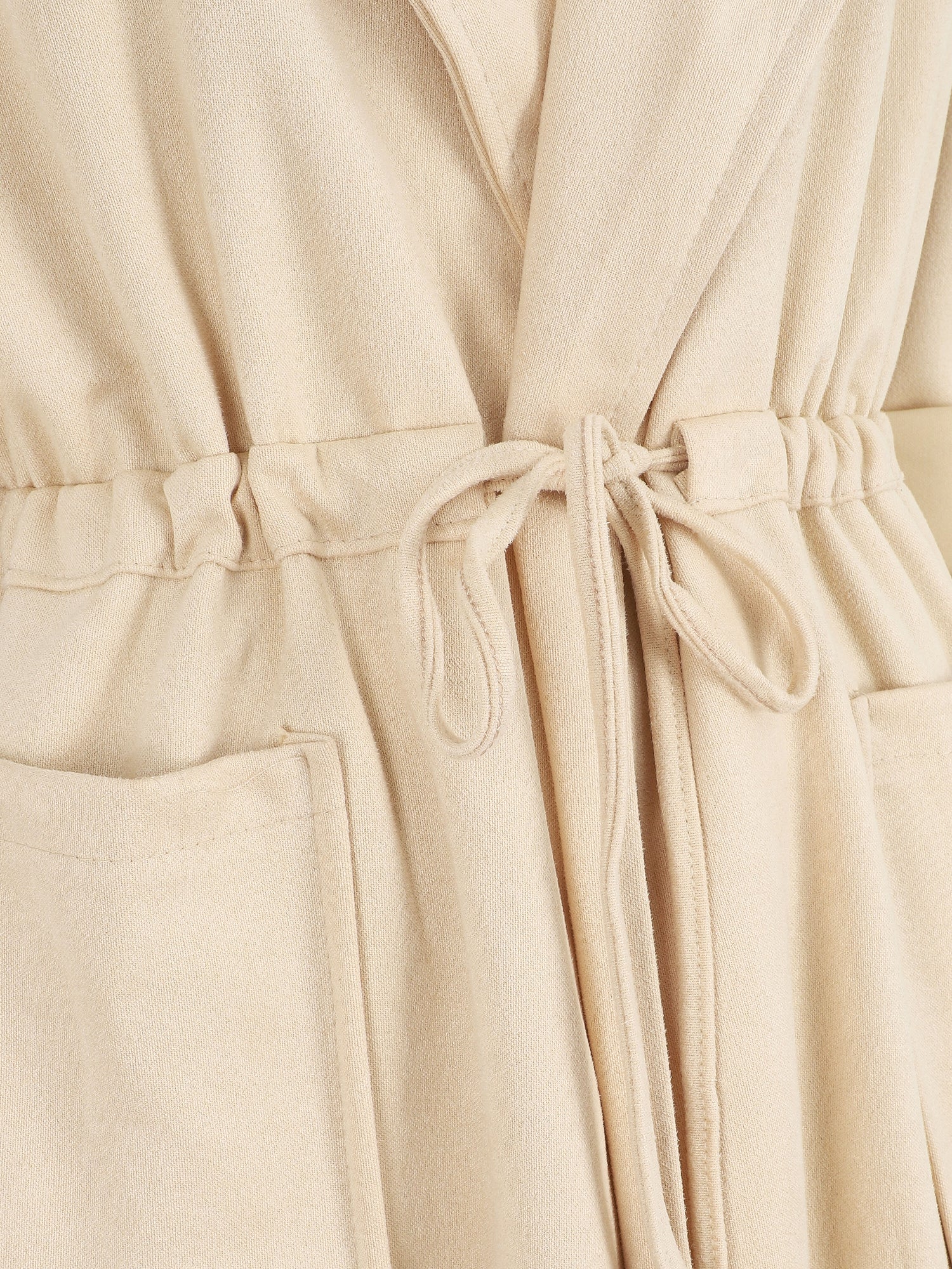Trench oversize mi-long en suédine - Beige - 3
