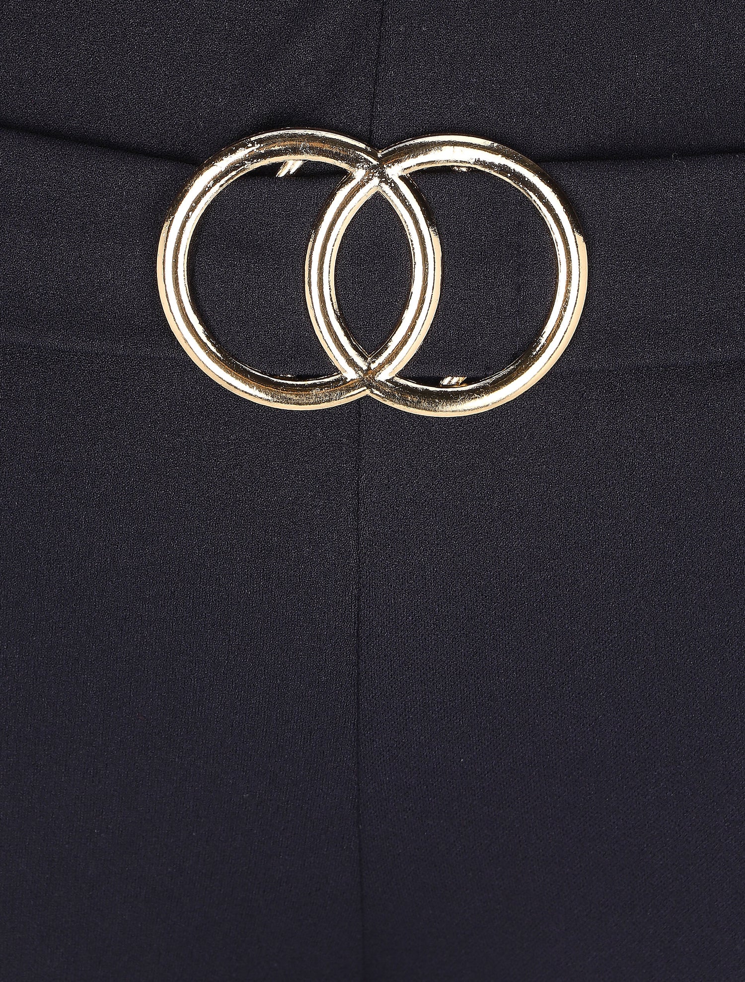 Pantalon flare taille haute à boucle - Marine - 3