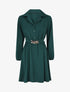 Robe chemise unie coupe patineuse - Vert sapin - 1