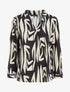 Blouse fluide à imprimé graphique - Noir - 1