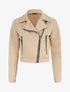 Perfecto court en suédine - Beige - 1