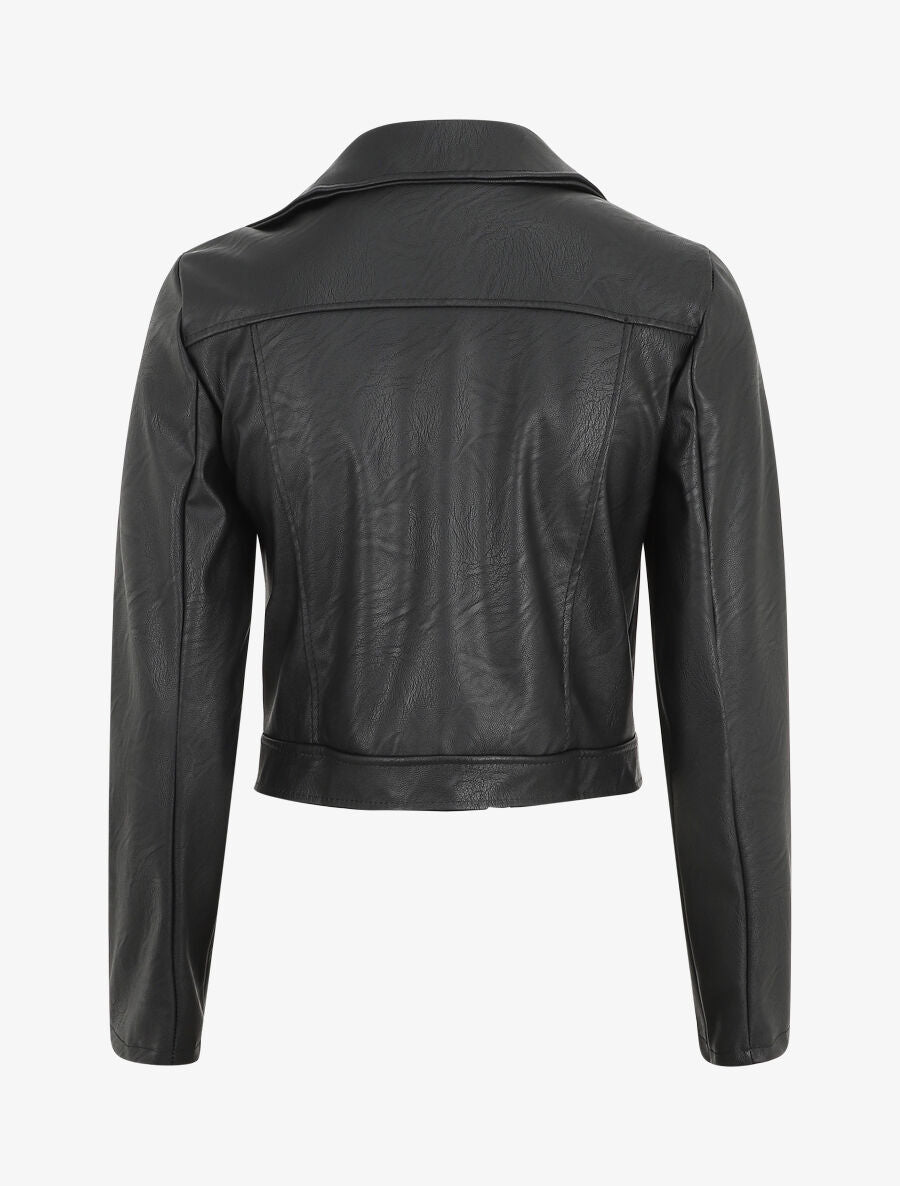 Perfecto court en simili - Noir - 2