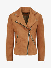 Veste style perfecto en suédine - Camel - 1
