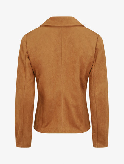 Veste style perfecto en suédine - Camel - 2